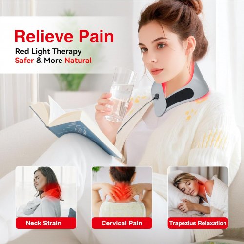 hello face 3 in 1 red light therepy device with rechargable remote - 147 chips 660nm and 850nm near infrared - portable - pain relief - grey image 2