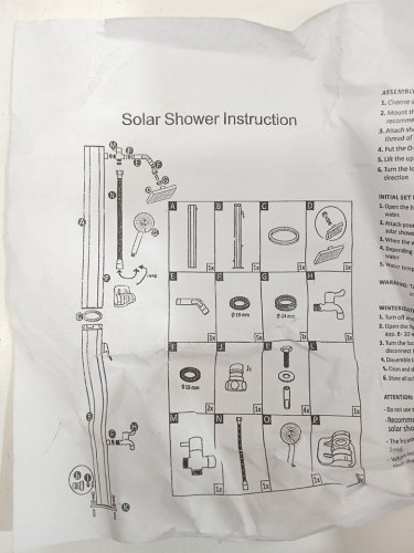 Solar Heated Outdoor Shower - 7FT - 10GAL - Black image 9