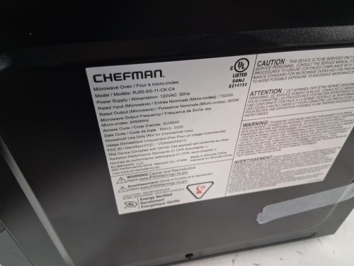 CHEFMAN 10 power levels eco mode child safety lock countertop microwave - 1000W - 1.1 cu.ft - stainless steel - (MODEL:RJ55-SS-11-CK-CA) image 7