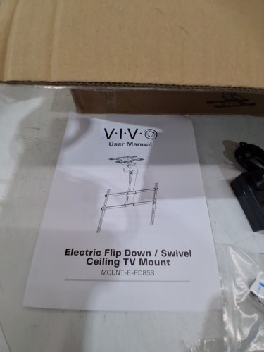 VIVO Swivel Electric Ceiling TV Mount with Large Motorized Flip Down & App and Voice Control - Holds 121 lbs - 37" to 86" Screens - black (MODEL: MOUNT-E-FD85S) image 4