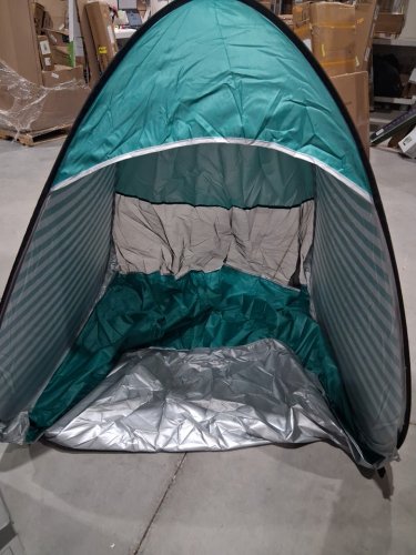 ANTI UV EASY POP-UP BEACH TENT - HOLDS 2-3 PEOPLE - UPF 50+ SUN PROTECTION - GREEN/WHITE image 4