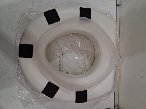 healthsmart PORTABLE ELEVATED ROUND TOILET SEAT RISER WITH SLIP RESISTANT PADS - 5" RAISED - 300lbs max/CAP - WHITE (MODEL: 522-1508-1901) image 4