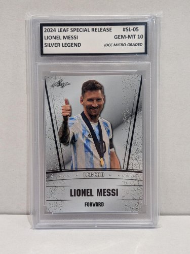 LIONEL MESSI SILVER LEGEND FIFA CARD - JDCC GEM MINT 10 - 2024 LEAF SPECIAL RELEASE #SL-05 image 2