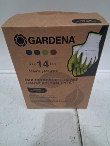 13pr gardena latex-coated multipurpose work & gardening gloves - one size fits many - multi-colour (model: 1852515) image 2