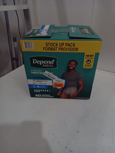 40PK MENS DEPENDS FIT FLEX UNDER WEAR STOCK UP PACK, LARGE - GREY image 2