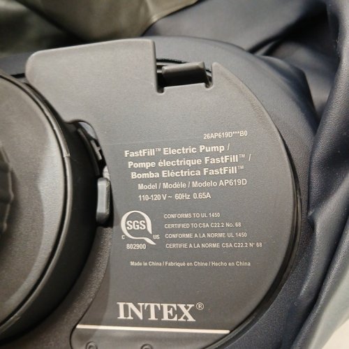 INTEX DURA-BEAM SERIES DELUXE COMFORT PLUSHFIBER-TECH INFLATABLE AIR MATTRESS WITH INTERNAL ELECTRIC PUMP - 18" - QUEEN - GREY (MODEL: AP619D/64413ED) image 4