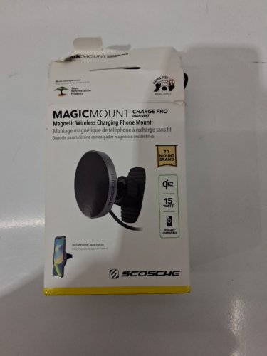 Scosche MagicMount Charge Pro 15W Qi2 Magnetic Wireless Vent/Dash Mount - BLACK (MODEL: MPQMRDV-SP) image 2