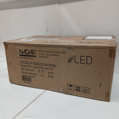 24PK NADAIR LED RECESSED ULTRA SLIM  DIMMABLE SQUARE LIGHTS - 4"-12W -900LMN- 3000K (WARM WHITE) - WHITE/BRUSHED NICKEL TRIM FINISH (MODEL: SL4-900SQ-WH3KBN) image 2