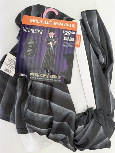 3PC GIRL'S RUBIES WEDNESDAY ADDAMS NEVERMORE ACADEMY SCHOOL UNIFORM COSTUME - MEDIUM (8-10) (STYLE: 1000159) image 2