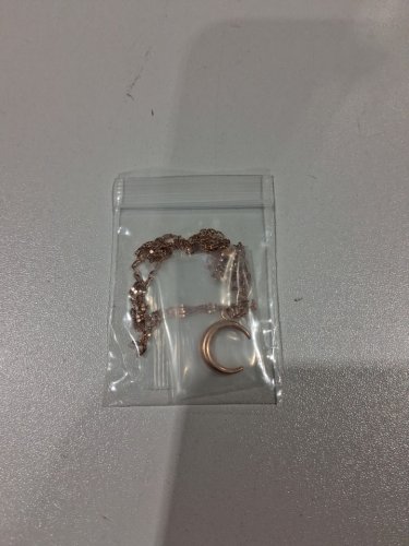 plain half-moon pendant necklace - 19" - 21"/15mm pendant - rose gold image 2