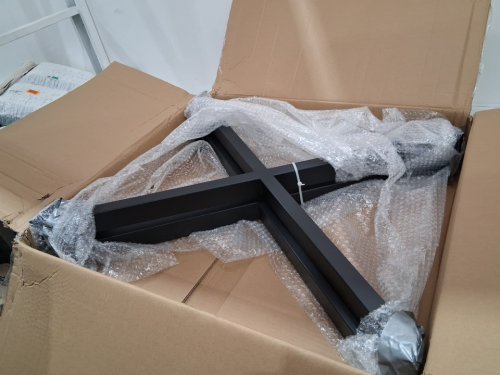 2PK Garvee Industrial Style Carbon Steel X-Shape Table Legs - 28" - Black - (Model: PHO_144QG3CI) image 2