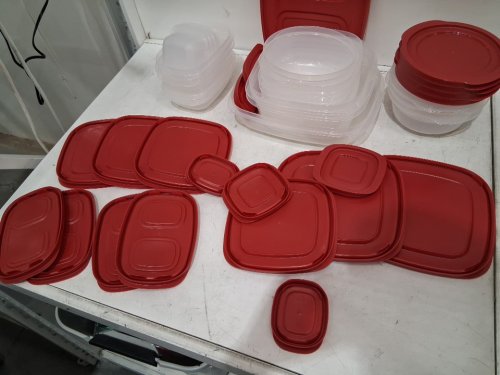 44PC Rubbermaid EasyStore Food Storage Containers with Lids - Red/Clear image 3