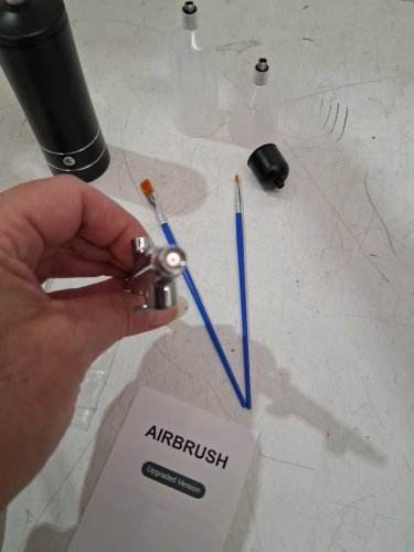 Air Brush paint Kit with Compressor - Rechargeable Portable High Pressure - 900mah - BLACK image 4
