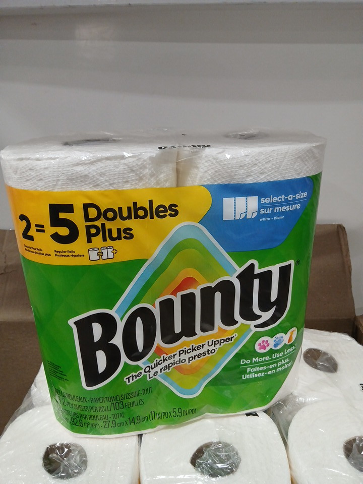 8pk bounty double plus paper towel rolls - 103 sheets/roll - white (model: 15702) image 3