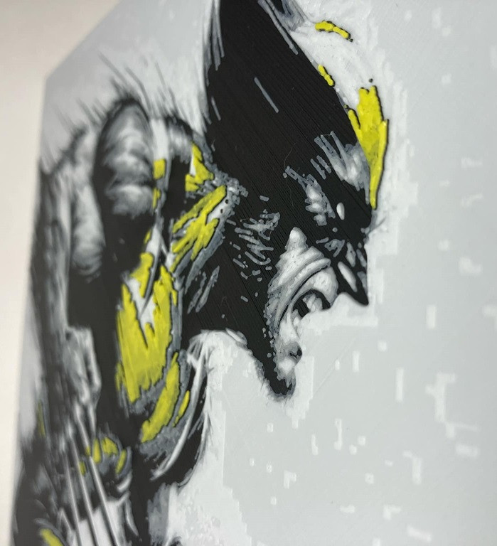 8"x8" 3D Printed - Wolverine - Marvel - X-Men - Textured Photo image 3