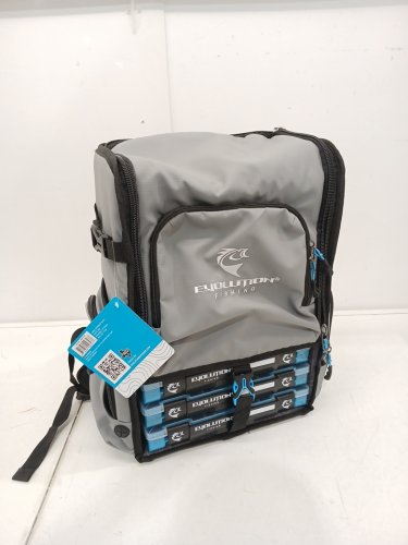 BPS Evolution Fishing Largemouth 3.0 Tackle Backpack WITH 3 BOXES - 17" x 14" x 9" - GrEy/Blue (MODEL: 34043-EV) image 2