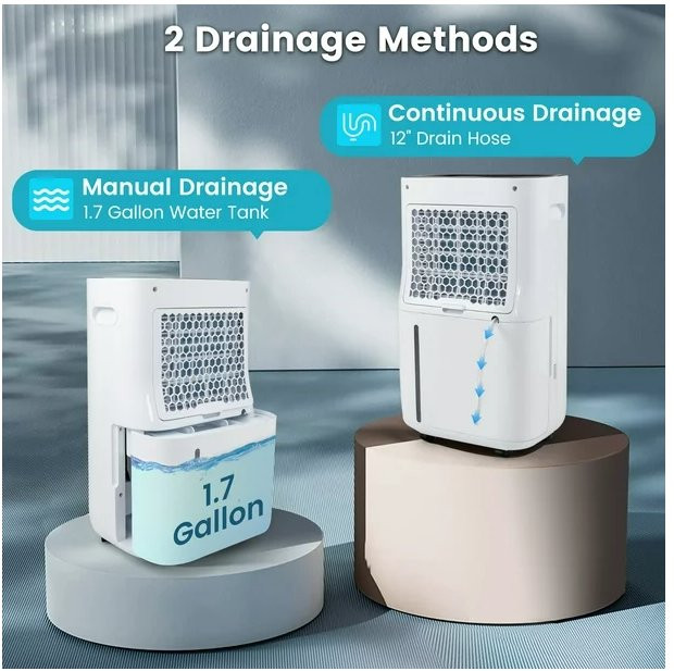 Costway Dehumidifier with 5 ModES - 4500 Sq. Ft - 6.5L - 115V - 400W - WHITE ( MODEL- ES10263US-WH) image 4