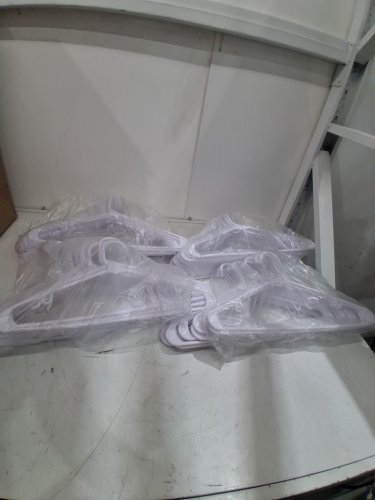 60PK SHARPTY STANDARD PLASTIC HANGERS - WHITE image 3