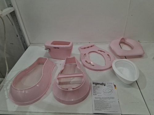 summer by ingenuity "my size potty pro" potty training toilet with flushing sounds and storage - 50lbs max - pink (model: 17137-e) image 2