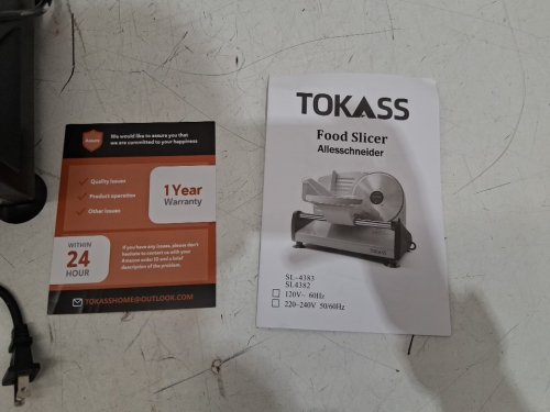 Tokkas Electric Deli Meat/Food Slicer with Removable Stainless-Steel Blades - 7.5’’ Blade - Silver (Model: SL-4383) image 8