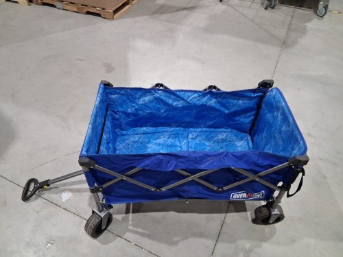 Overmont Foldable Collapsible Wagon with Tailgate - 200L - 300lbs cap - blue (model: om006034) image 2