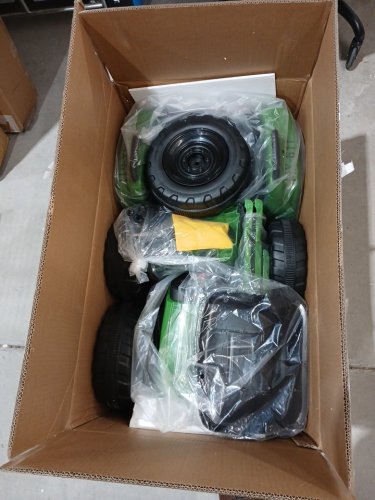 kids costway remote control ride on tractor with trailer ground loader with lights - 12v - dark green (model: ty327774us-hl) image 3