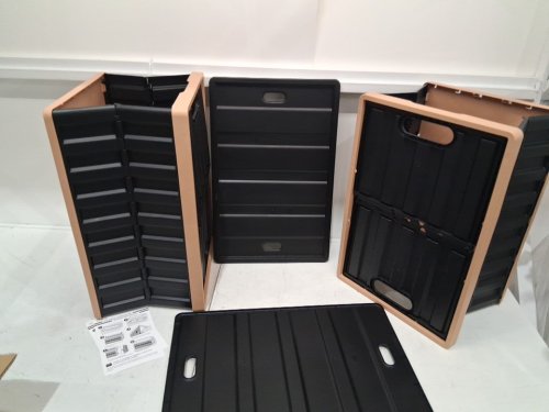 2PK CITYLIFE COLLAPSIBLE PLASTIC STORAGE CRATES - 64L CAPACITY - BLACK image 4