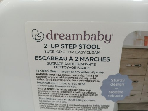 DREAMBABY 2-UP STEP STOOL - 200LBS CAPACITY - 10.5" x 14" x 12.5" - WHITE/GREY (MODEL: L687/LC687) image 3