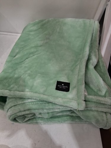 kate spade plush throw blanket - 60" x 70" - mint green (model: 1859162) image 2