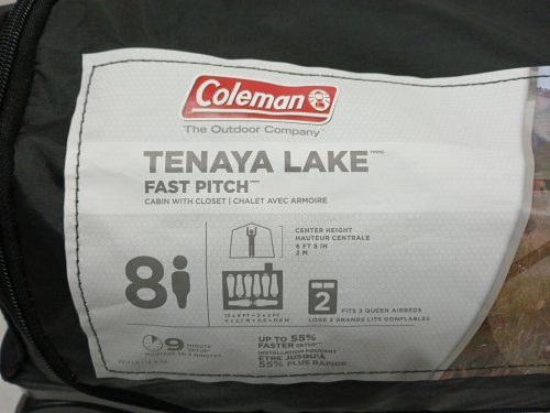 COLEMAN TENAYA LAKE FAST PITCH INSTANT CABIN CAMPING TENT WITH EXCLUSIVE WEATHERTEC SYSTEM AND BUILT-IN WARDROBE - 13FT x 9FT - 8 PERSON capacity - BLUE/white/green - (MODEL: 2000022459) image 3
