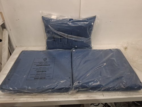 3pc outdoor patio cushions, 2 seats & 1 backrest - 19" x 21" x 2" - dark blue image 3