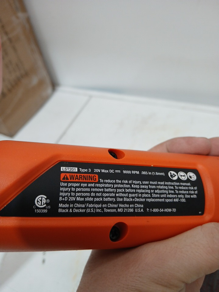 BLACK+DECKER STRING TRIMMER/EDGER - 10" - BLACK/ORANGE (MODEL: LST201-ca) image 4
