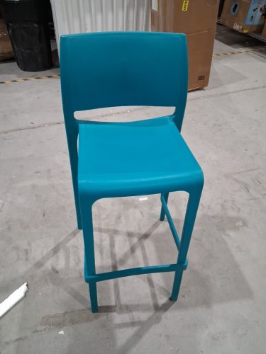 Lagoon sensilla solid resin bar stool - 29" high seat - turkish blue (model: 7211B) image 4