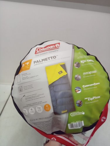 COLEMAN PALMETTO REGULAR WARM WEATHER SLEEPING BAG - RH ZIPPER - 75" x 33" - (MODEL: 2000034714) image 3