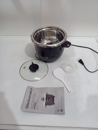 ELITE GOURMET ELECTRIC RICE COOKER/WARMER - 10 CUP CAPACITY - BLACK (MODEL: ERC2010B) image 2