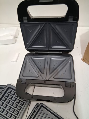 Reemix 3-in-1 Waffle, Grill & Sandwich Maker Iron Set with Removable Non-Stick Plates, Perfect for Cooking Grilled Cheese, Tuna Melts, Burgers, Steaks and Snacks - Black (model:jk-207m) image 4