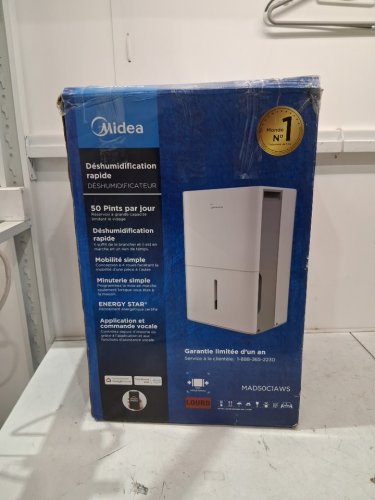 MIDEA ENERGY STAR CERTIFIED DEHUMIDIFIER WITH REUSABLE AIR FILTER AND APP CONTROL - 4,500 SQ.FT - 23.6L - WHITE (MODEL: MAD50C1AWS-A) image 2