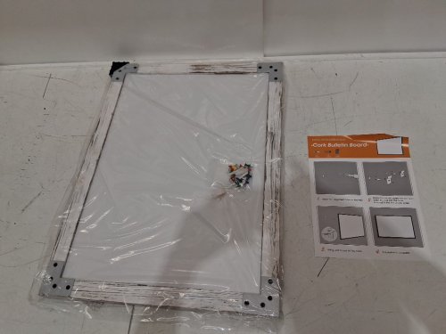 Board2by Cork Board Bulletin Board - 24" x 18" - brown/white image 3