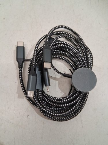 6-IN-1 BRAIDED MULTI-CHARGING CABLE - 6FT - BLACK/GREY image 4