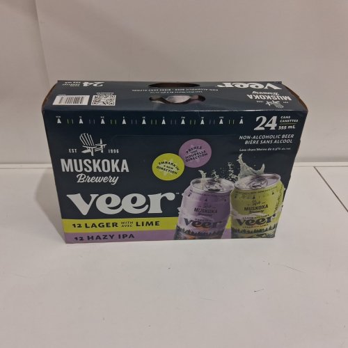 24PK Muskoka Brewery Veer Non-Alcoholic Brew - 355mL Each - Hazy IPA, Lager with Lime image 2