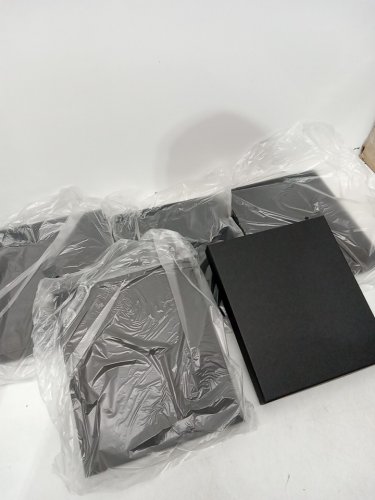 5 Simple Jewellery Boxes with textured paper inserts - 6" x 7" x 1" - Matte Black image 2