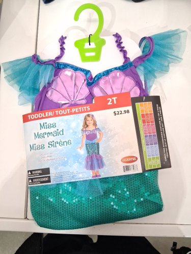 GIRL'S GOODMARK MISS MERMAID COSTUME SET - 2T - PURPLE/TURQUOISE image 2
