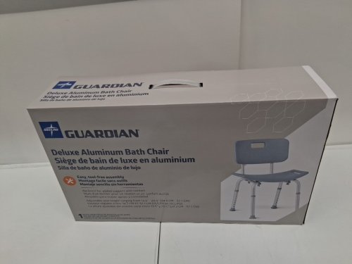 MEDLINE GUARDIAN DELUXE ALUMINUM BATH CHAIR - 400LB CAP - GREY (MODEL: G2-101KRX1) image 3