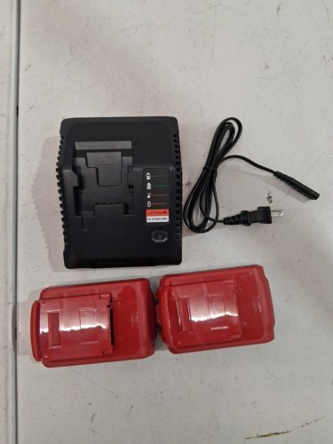 3pc lithium batteries with charger for porter-cable power tools - 18v - red/black (model: PC18BLX/PCXMVC) image 3