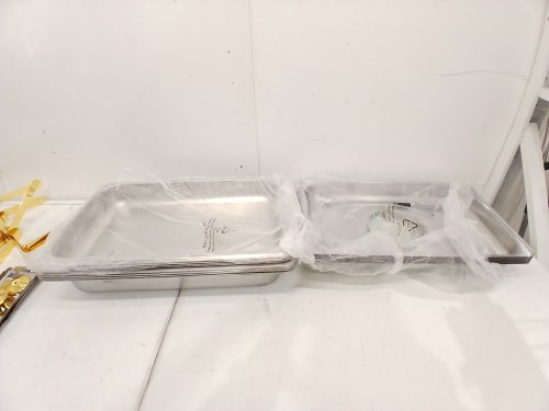 4PK Stainless Steel Buffet Warmer Chafing Dish - 8QT - Silver/Gold image 5
