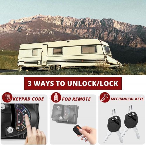 RAMKLE RV Keyless Entry Door Lock - for Caravan, Travel Trailer, Bus, Yacht - BLACK image 2