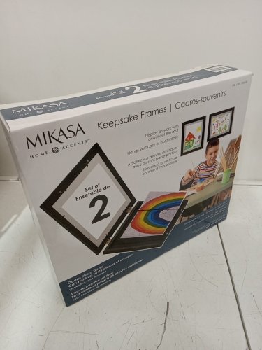 2PK MIKASA KEEPSAKE FRAMES, DISPLAY ARTWORK WITH OR WITHOUT A MAT - 12" X 14.5" - BLACK (MODEL: 1934151) image 2