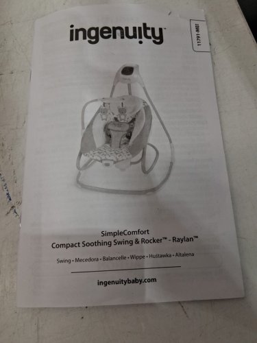 INGENUITY SIMPLECOMFORT CRADLING ROCKER PLUG-IN SWING WITH SOOTHING VIBRATIONS AND 6 SPEEDS - RAYLAN (WHITE/GREY) - (MODEL: 11791 0313) image 11