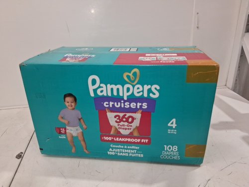 108PK PAMPERS CRUISERS 360 DEGREES 100% LEAKPROOF FIT DIAPERS - SIZE 4 (23LB - 37LB) image 2