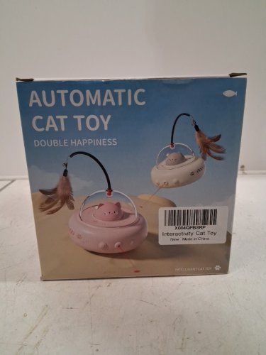 2-IN-1 RECHARGEABLE AUTOMATIC INTERACTIVE UFO CAT TOY - WHITE image 4